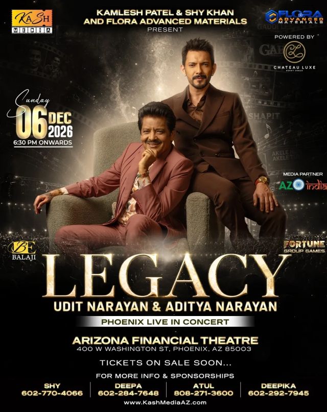 Udit Narayan & Aditya Narayan Live in Phoenix | LEGACY Concert - 6th December