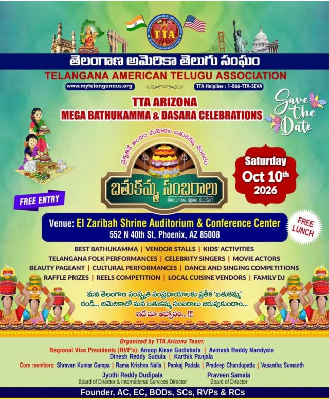 TTA Arizona Mega Bathukamma & Dasara Celebrations